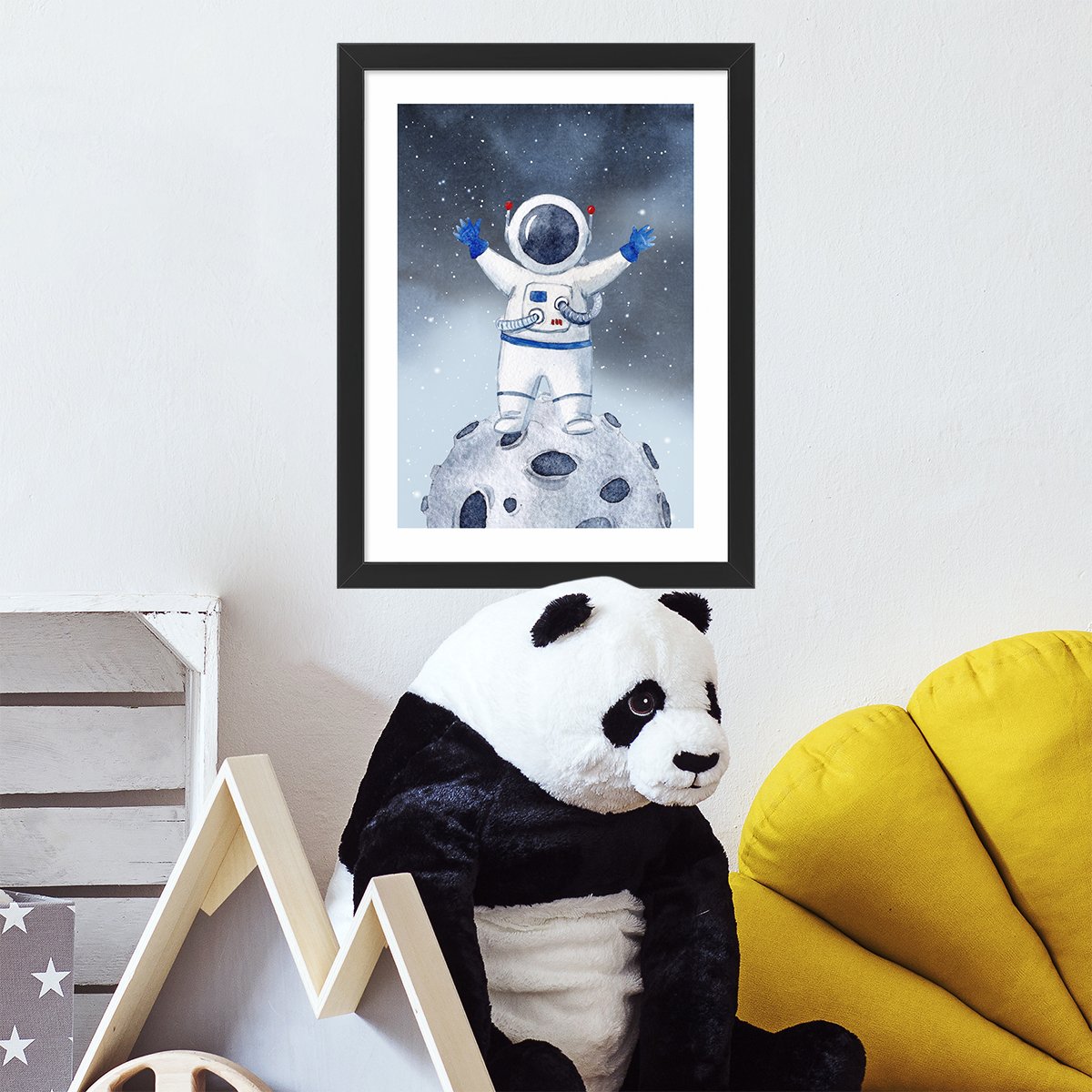 Plakat dla chłopca kosmos, astronauta i galaktyka