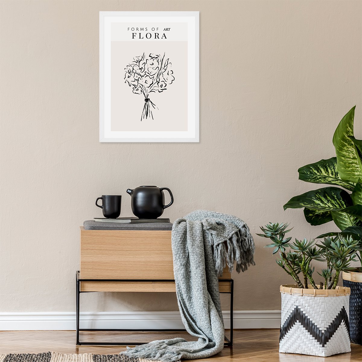 Plakat do kawiarni kwiaty flora