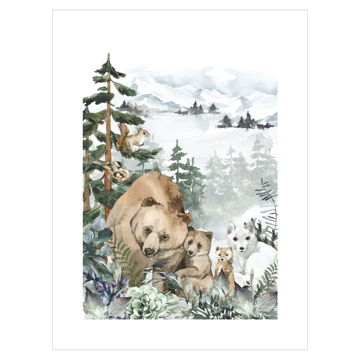 Plakat - las i zwierzęta leśne