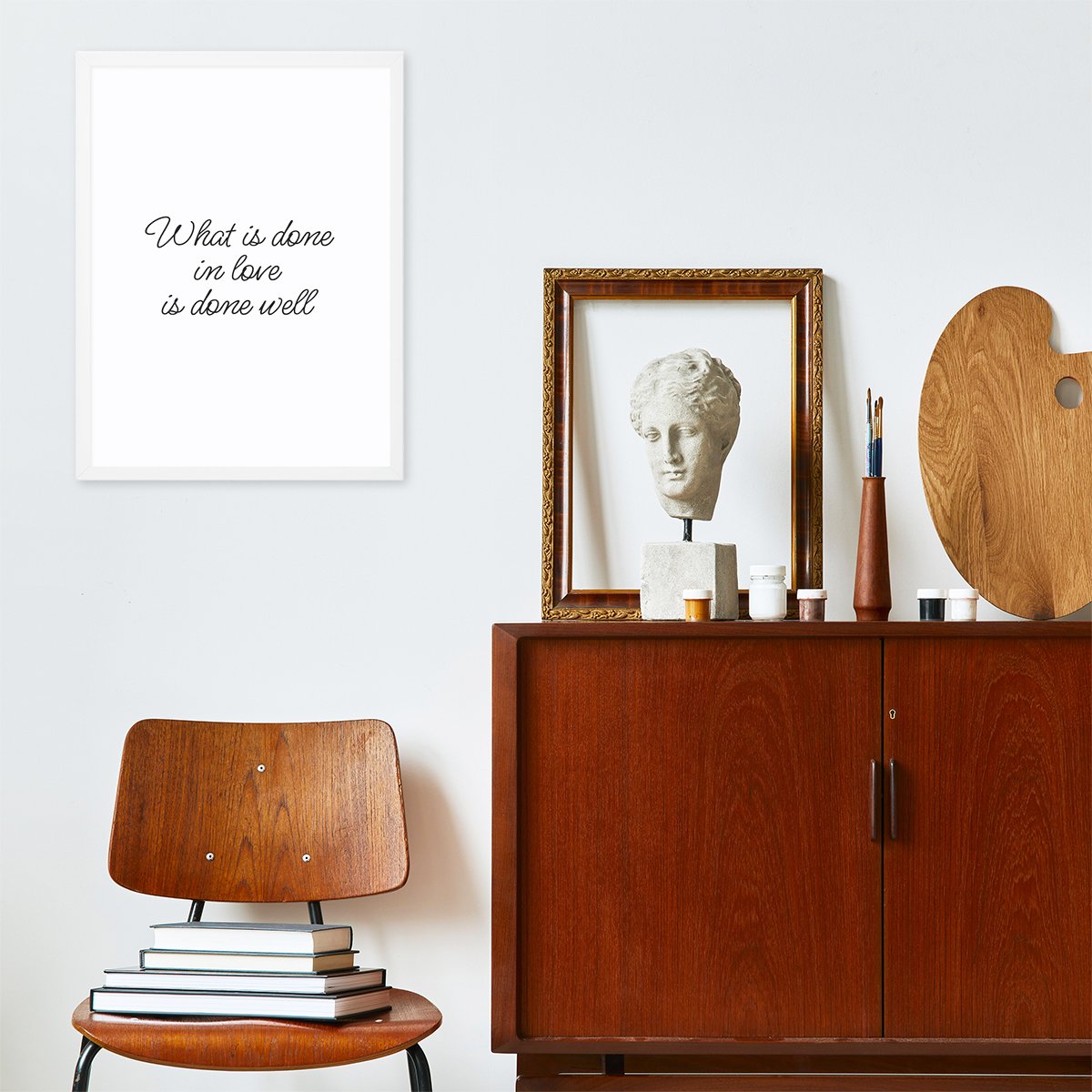 Plakat miłosny z napisem do salonu