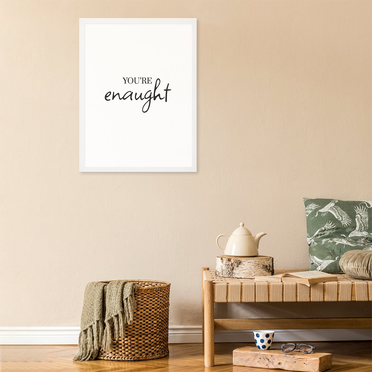 Plakat motywacyjny z napisem w białej ramce