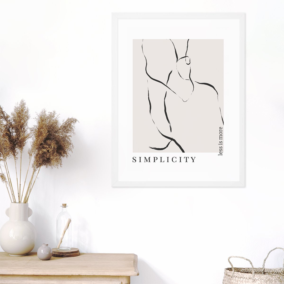 Plakat na korytarz sztuka w białej ramie