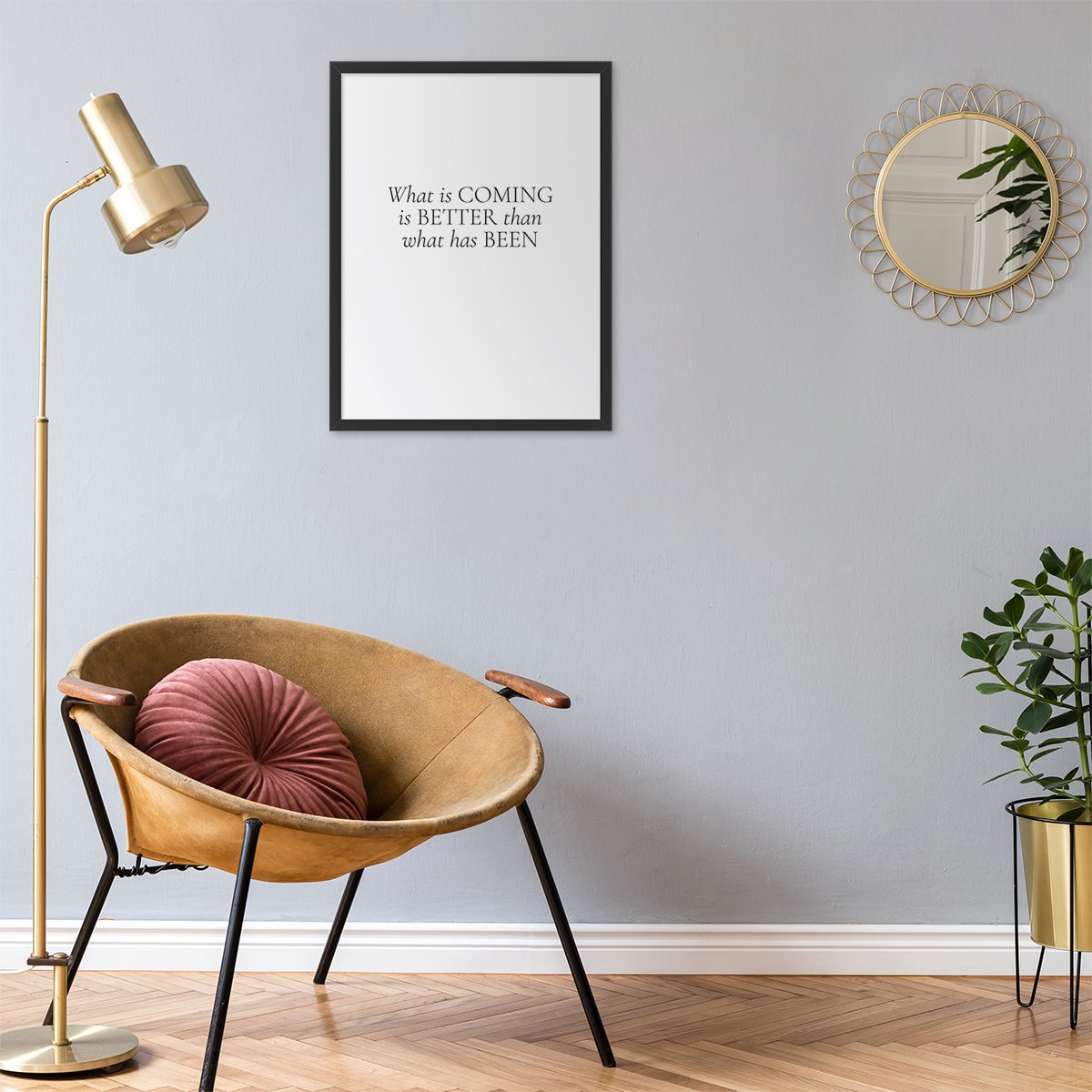 Plakat na korytarz z napisami w czarnej ramce