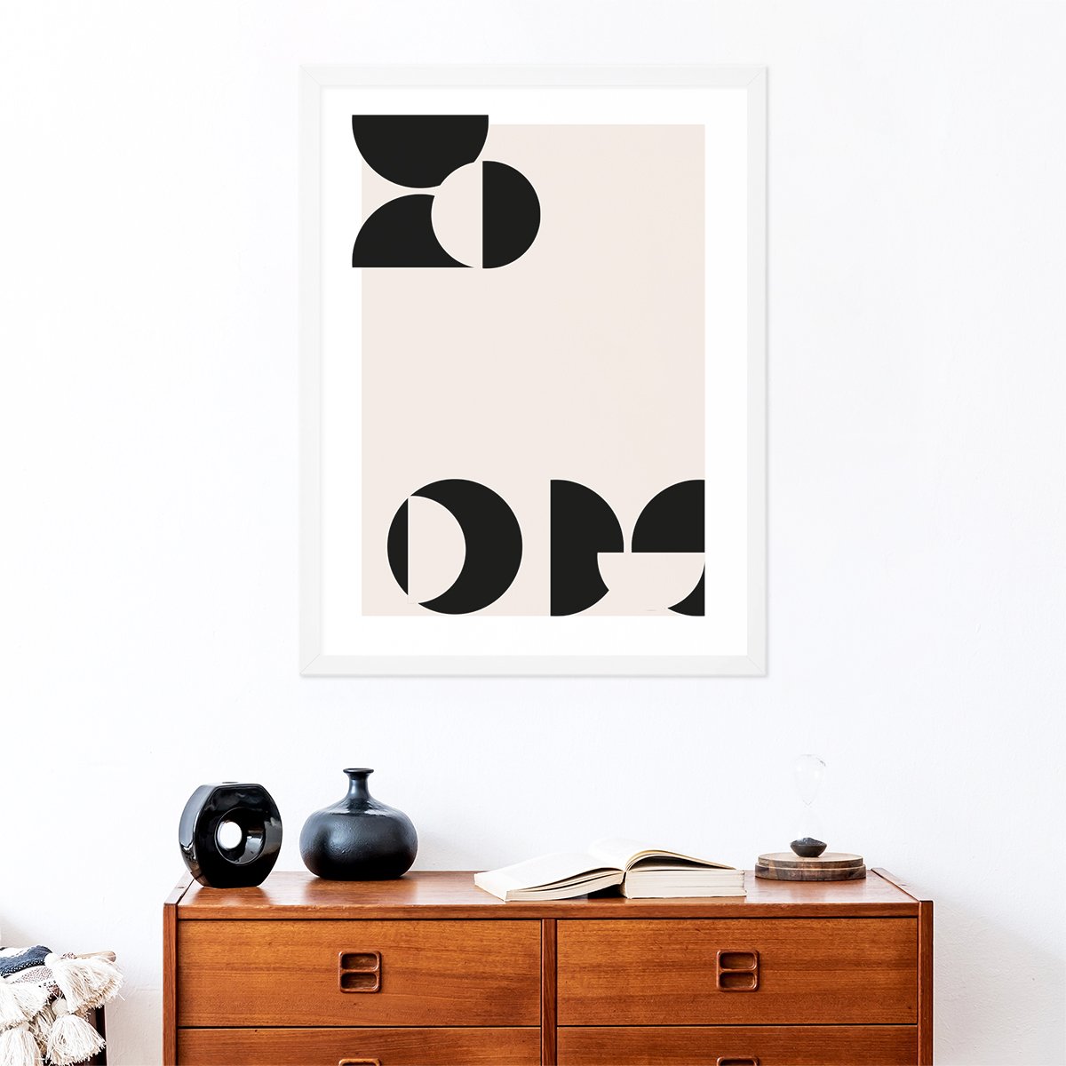 Plakat 50x70 cm na korytarz geometria w białej ramie