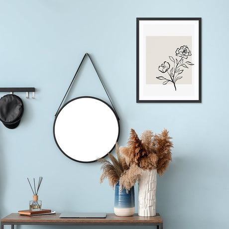 Plakat 40x50 cm na korytarz boho kwiaty z czarną ramką