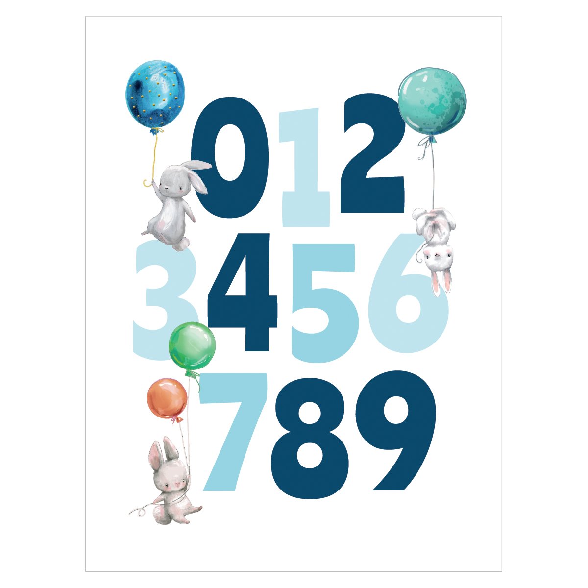 Plakat na ścianę do pokoju dziecięcego - cyfry#kolor_kolorowy