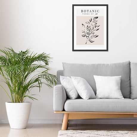Plakat 40x50 cm na ścianę do salonu rośliny w czarnej ramie