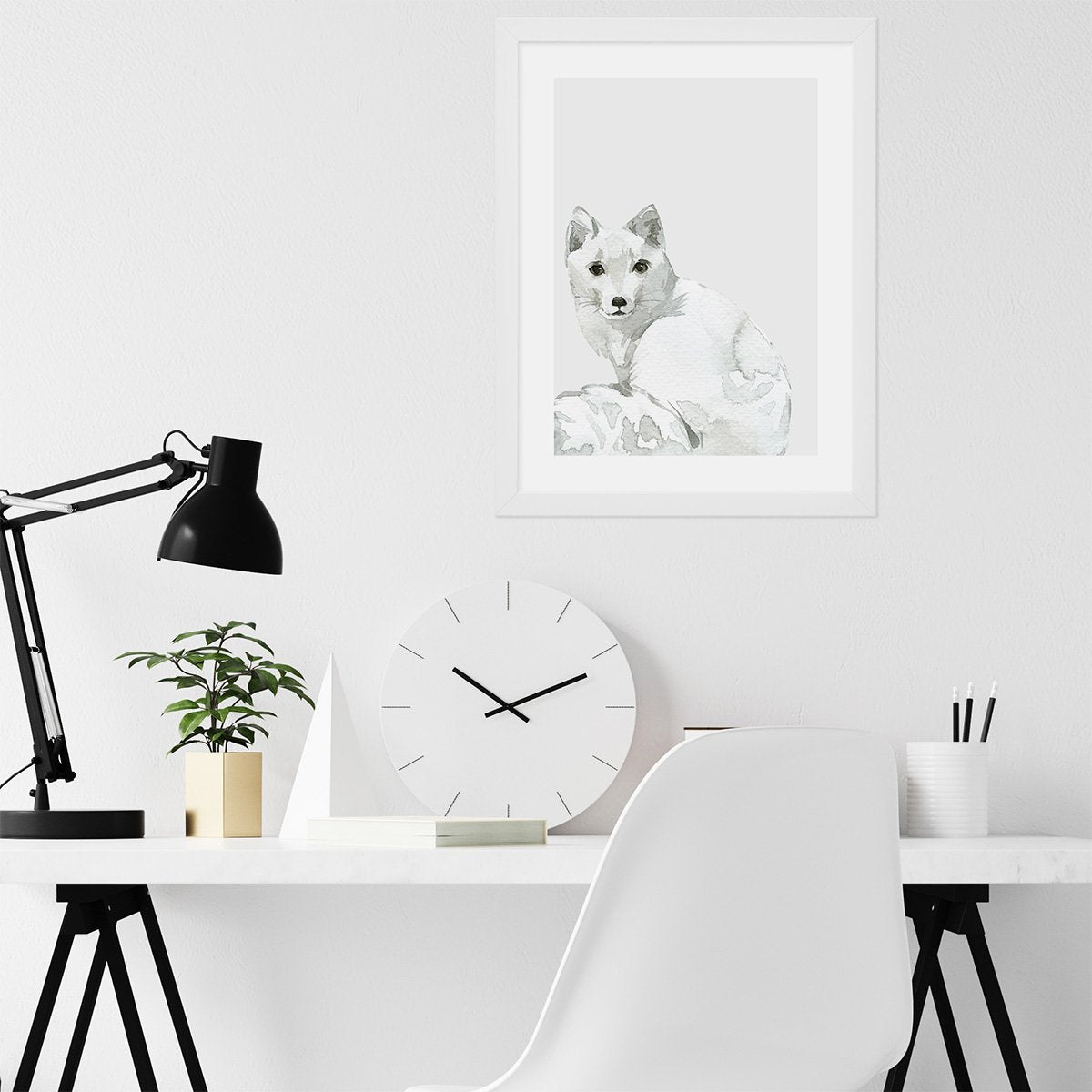 Plakat na ścianę lis polarny do pokoju nastolatki