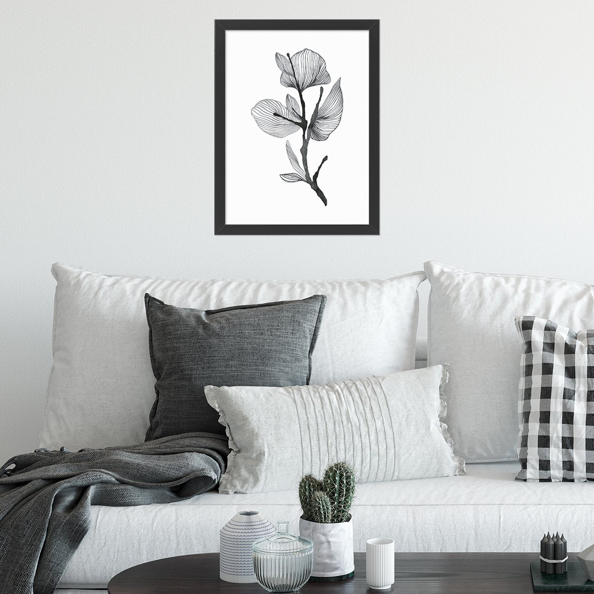 Plakat na ścianę do salonu abstrakcja rośliny