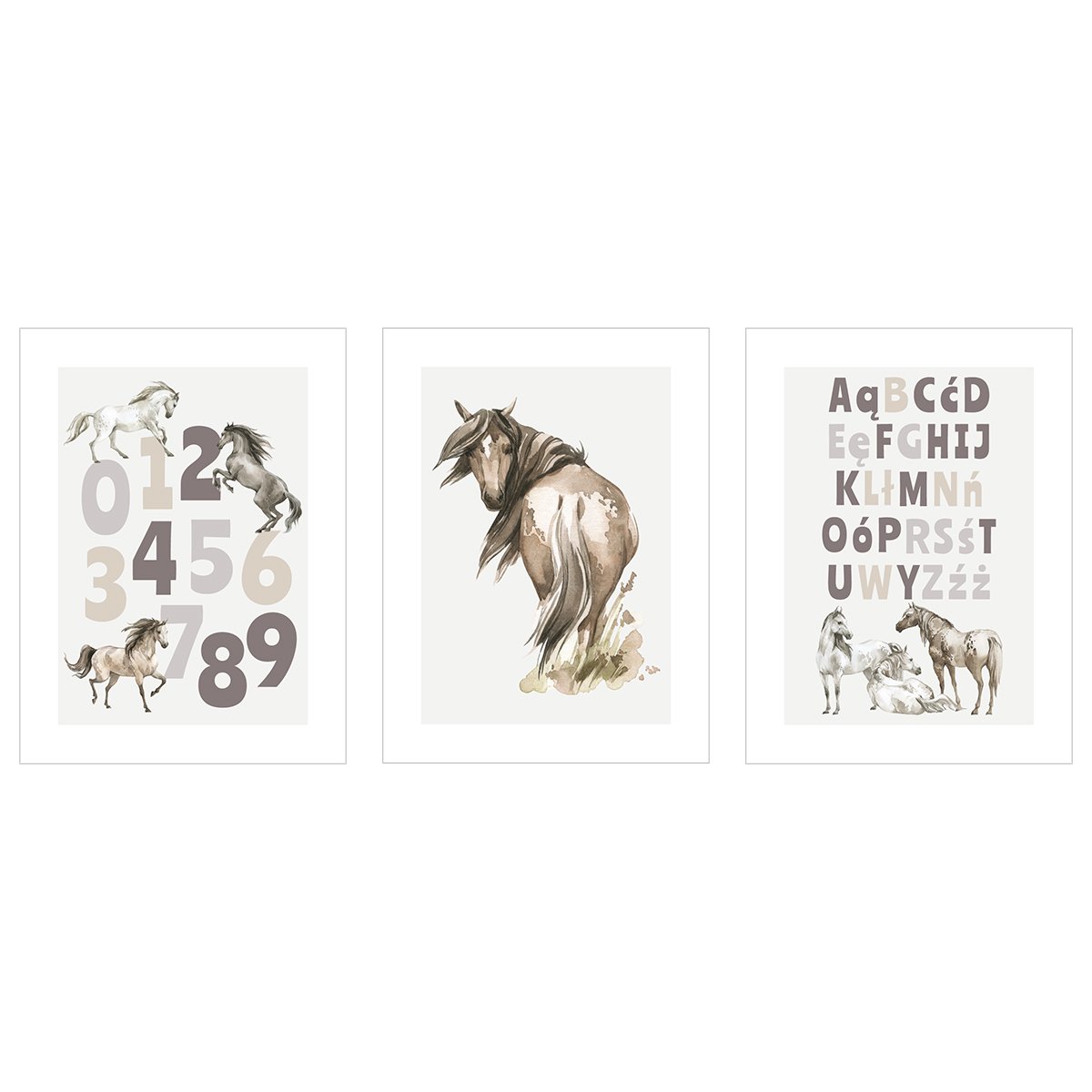 Edukacyjne plakaty do przedszkola - alfabet i cyfry - zestaw trzech plakatów