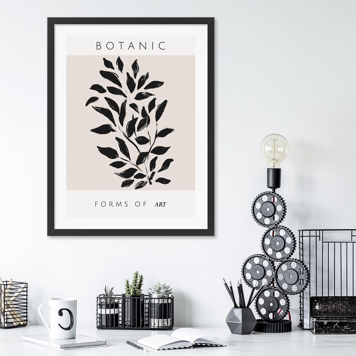 Plakat dla młodzieży w czarnej ramce botanika