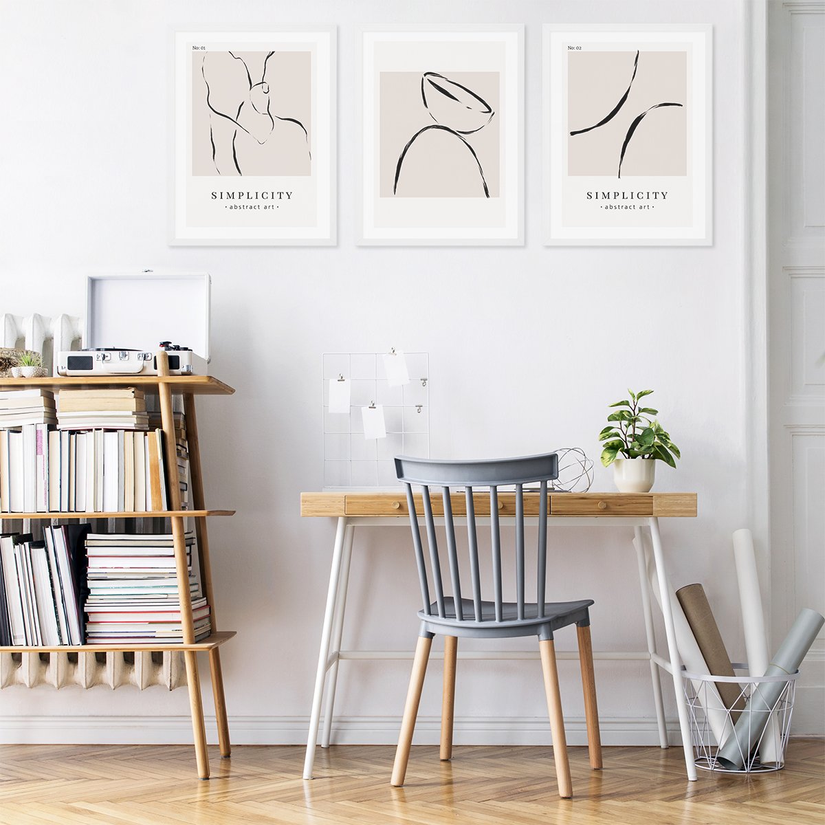 Plakaty z białymi ramami abstrakcja dla nastolatków