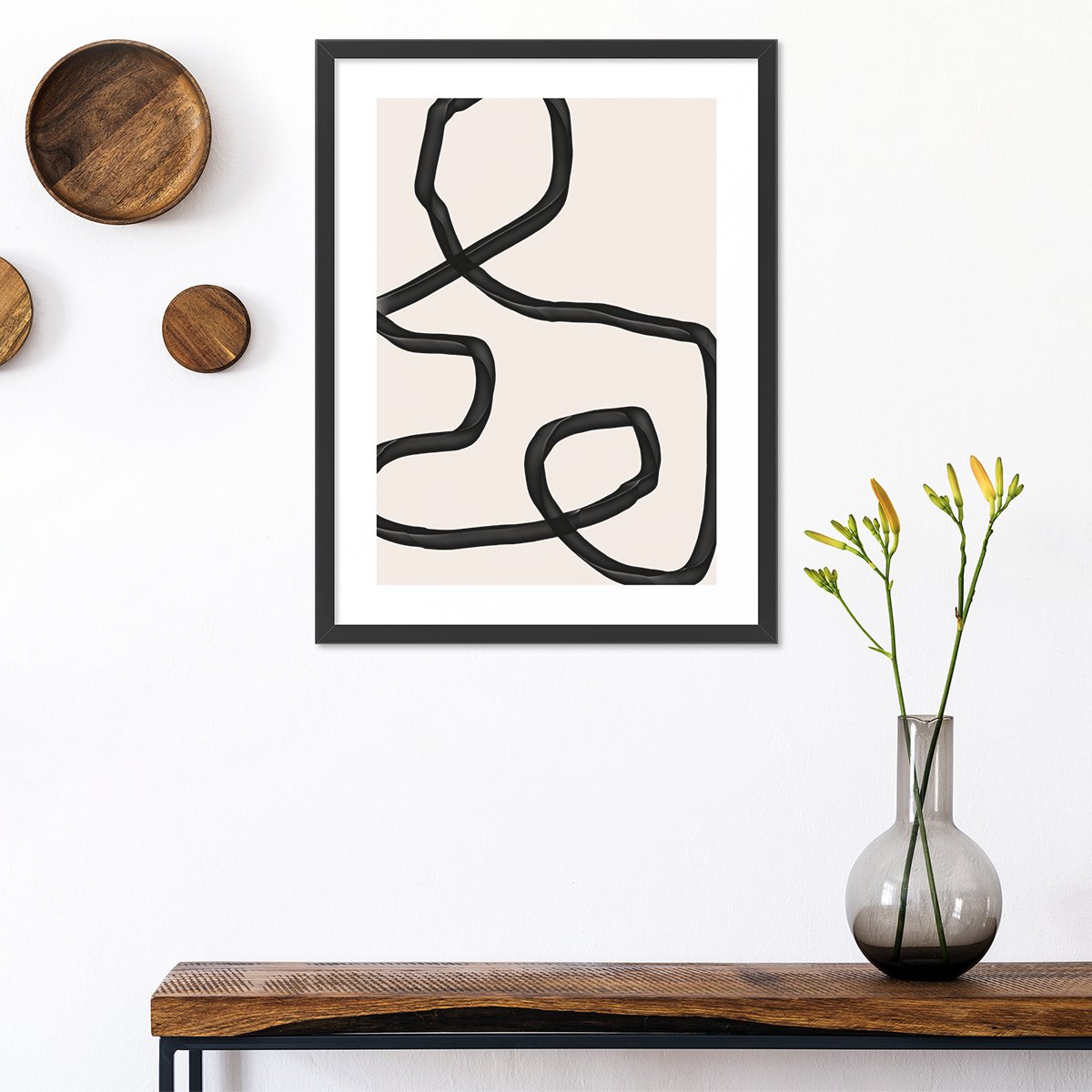 Plakat do przedpokoju abstrakcja z czarna ramą
