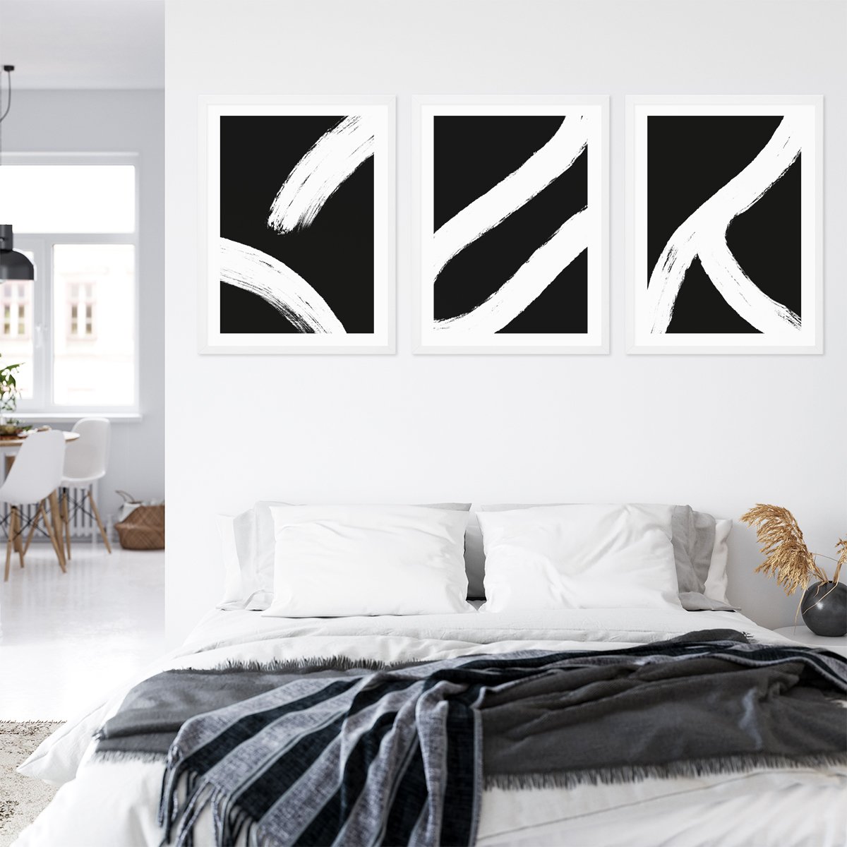 Plakaty 50x70cm na ścianę do sypialni czarno- białe