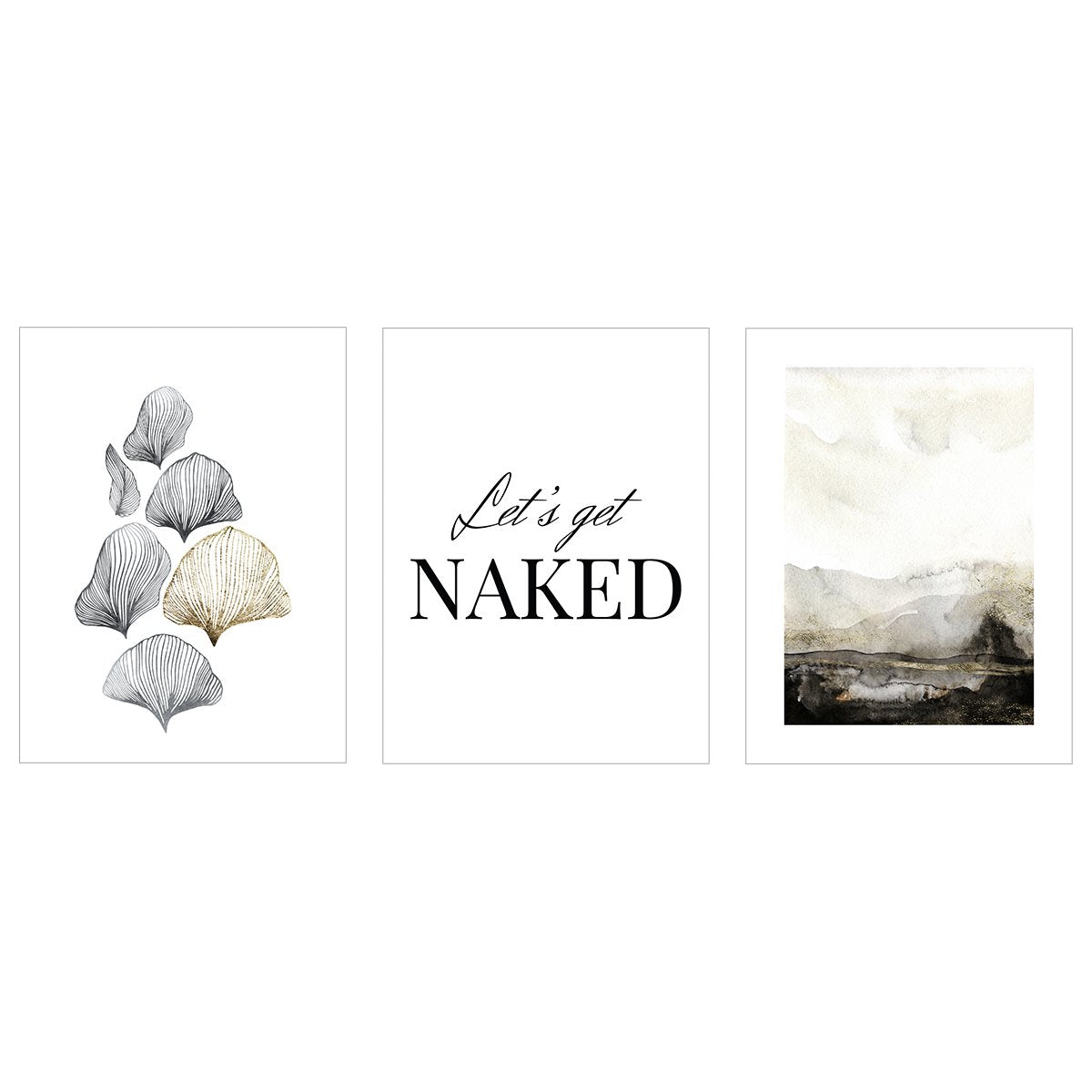 Plakaty na ścianę do sypialni - abstrakcja - zestaw trzech plakatów