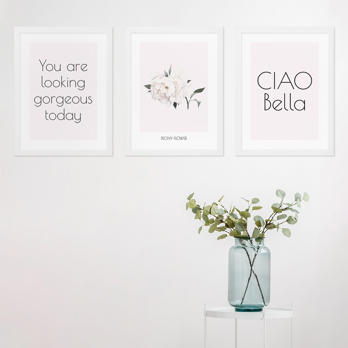 Plakaty na ścianę napisy do salonu fryzjerskiego - CIAO BELLA#kolor_rozowy