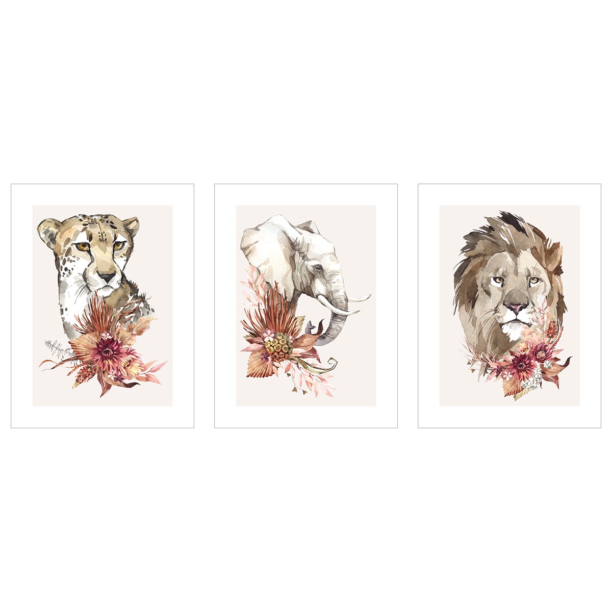 Plakaty savanna - zestaw trzech plakatów