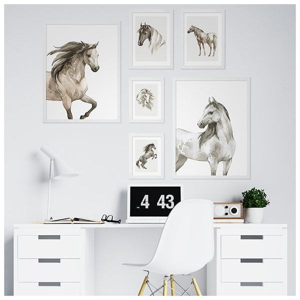 Galeria plakatów z dzikimi końmi - komplet sześciu plakatów z ramkami