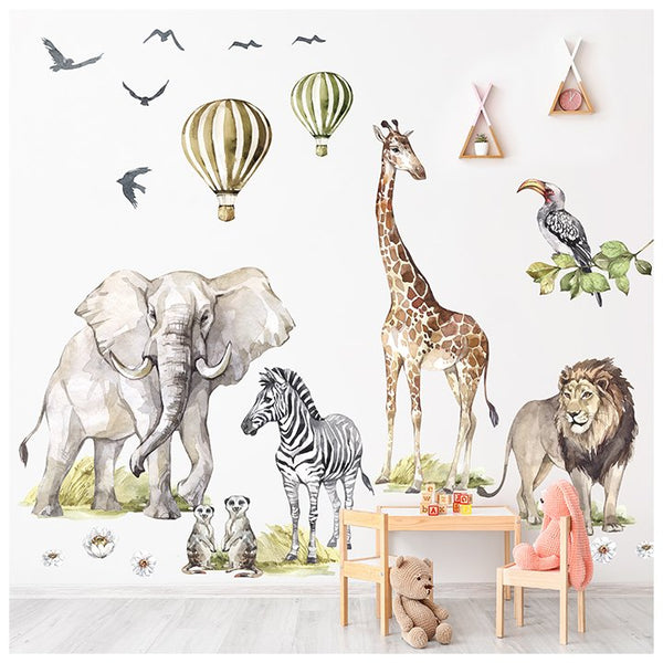 Naklejki na ścianę ze zwierzętami Afryki - inspiracje