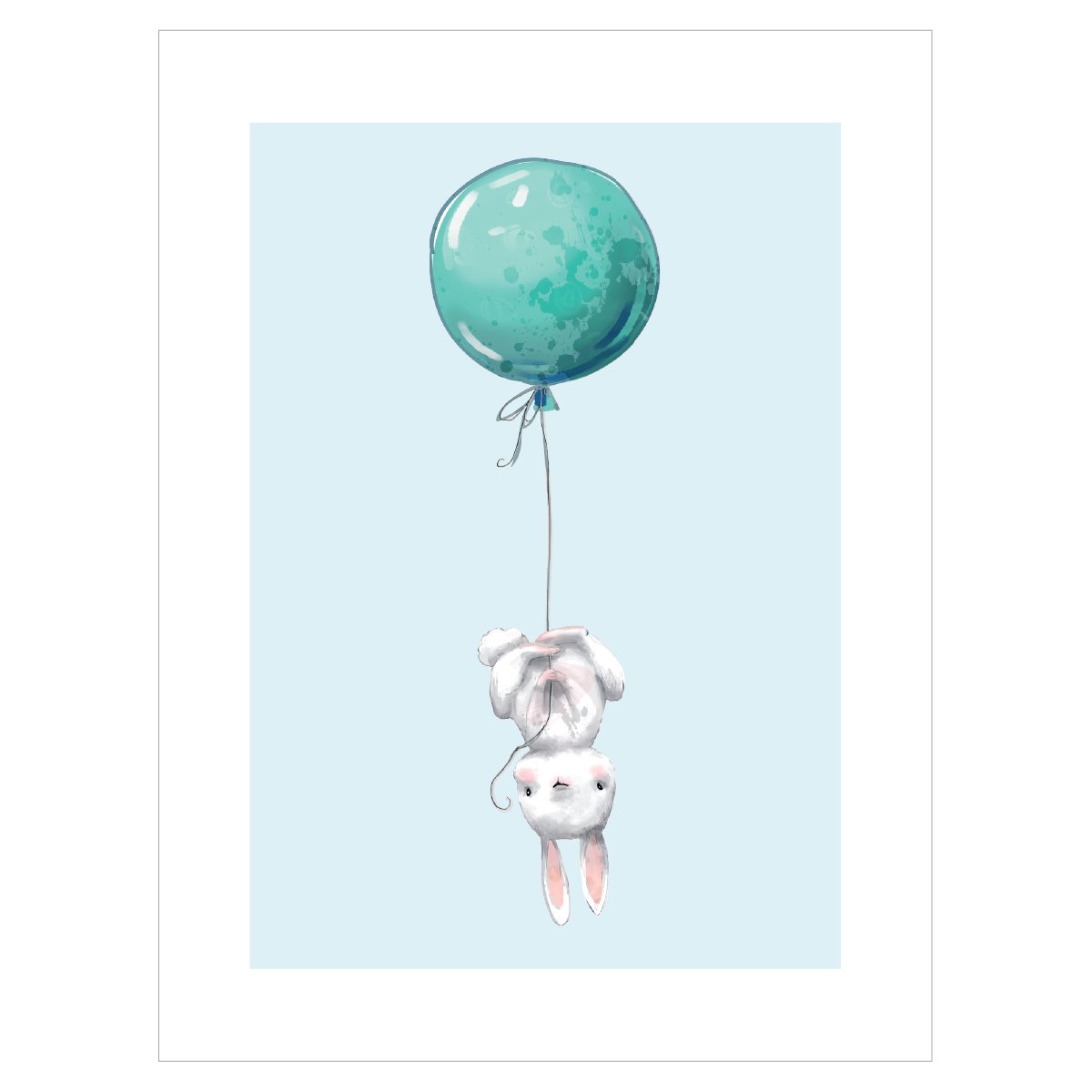 Plakat dla dzieci - królik i balon#kolor_kolorowy