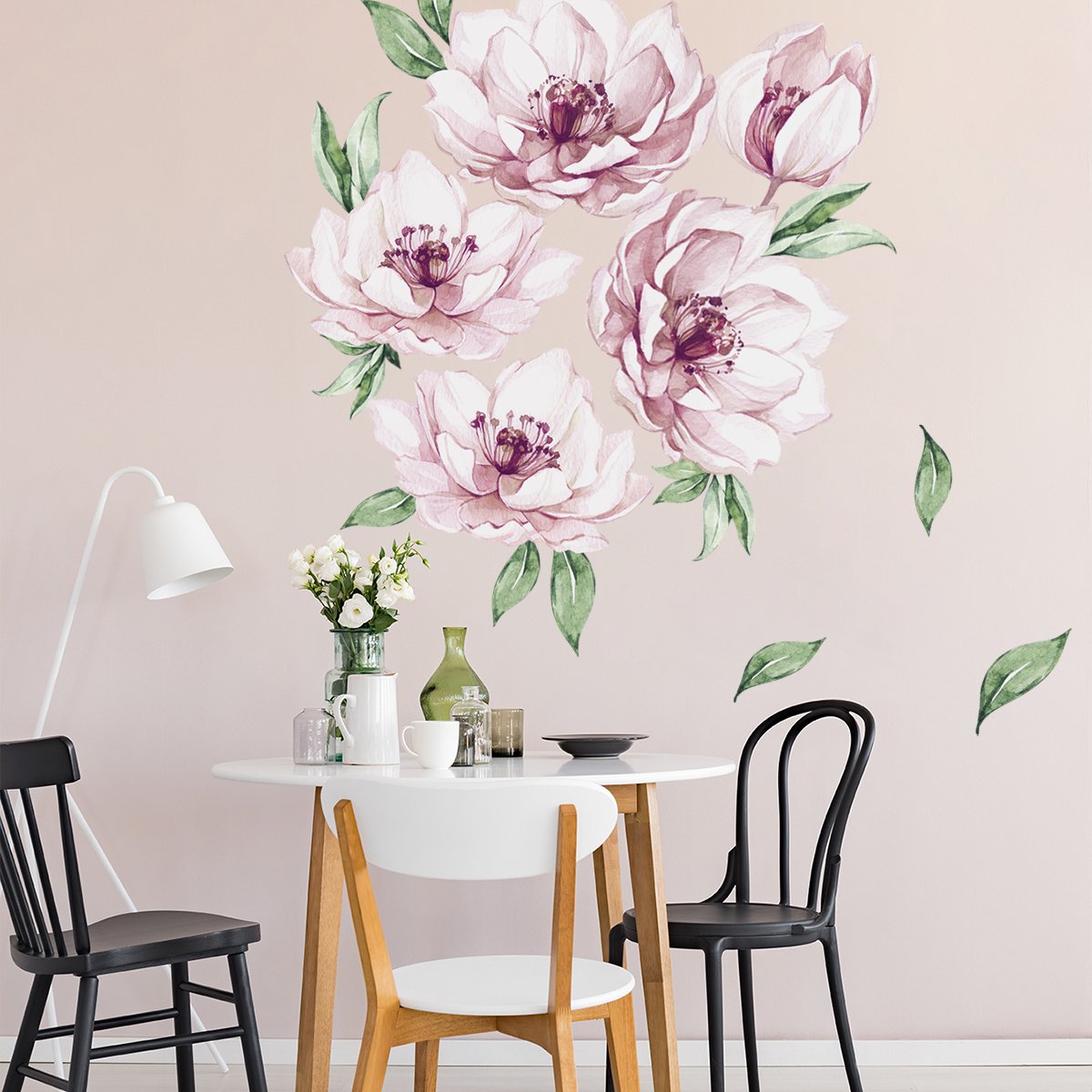 Naklejka do salonu na ścianę kwiaty#kolor_rozowy