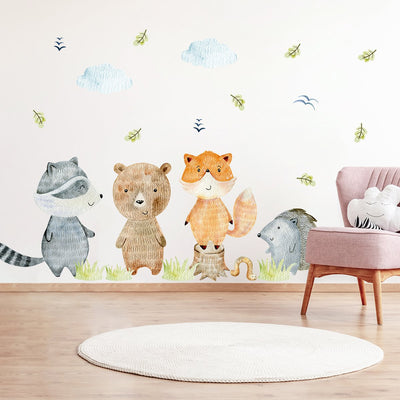 Naklejki na ścianę dla dzieci - zwierzęta leśne