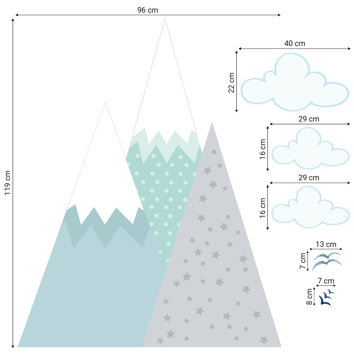 Naklejki dla dzieci góry skandynawskie#kolor_mietowy
