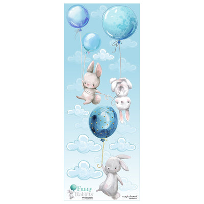 Naklejki króliki z balonami do pokoju dziecięcego#kolor_niebieski