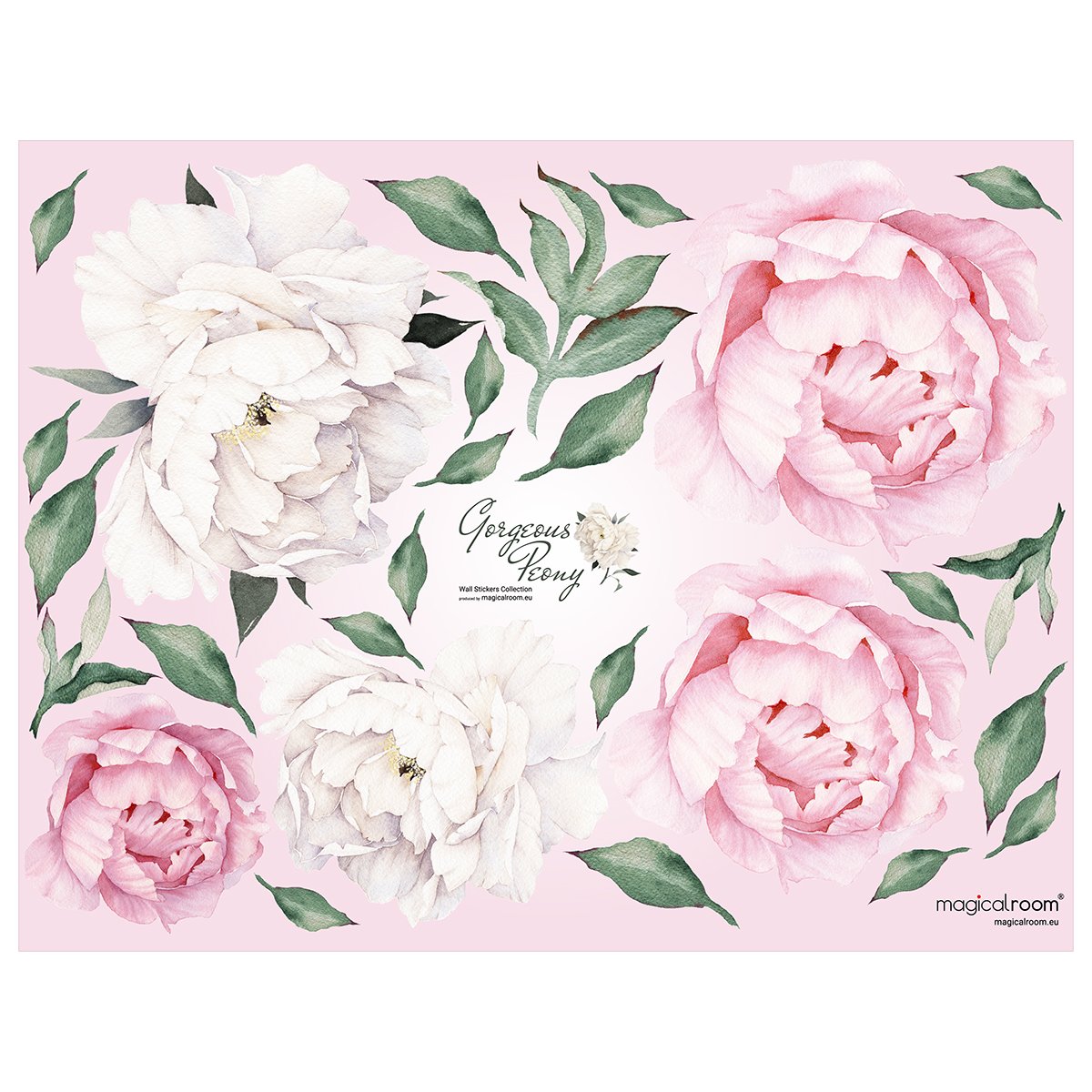 Naklejki na ścianę różowe i białe kwiaty do sypialni#kolor_rozowy