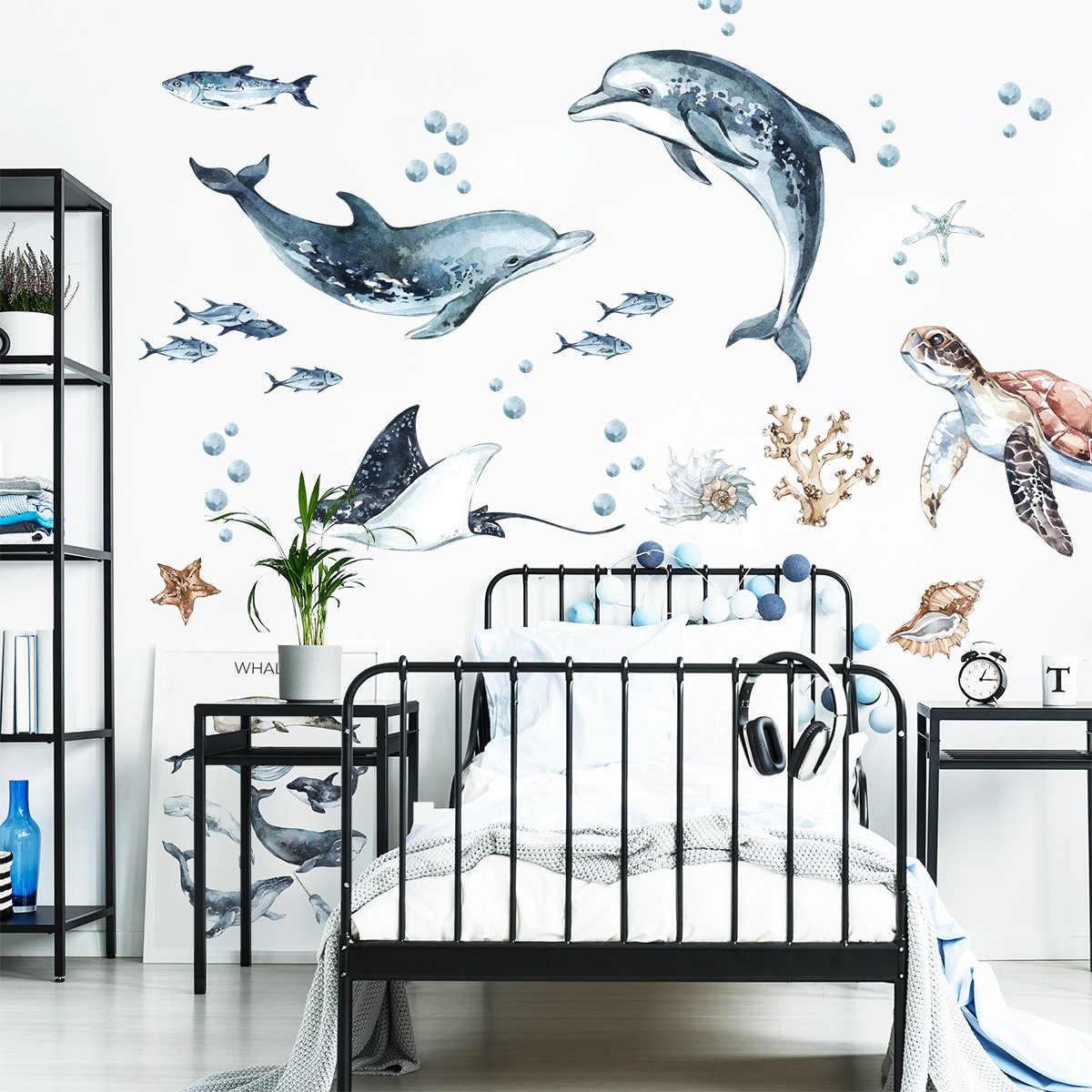 Naklejki na ścianę - delfiny, żółw i zwierzęta morskie