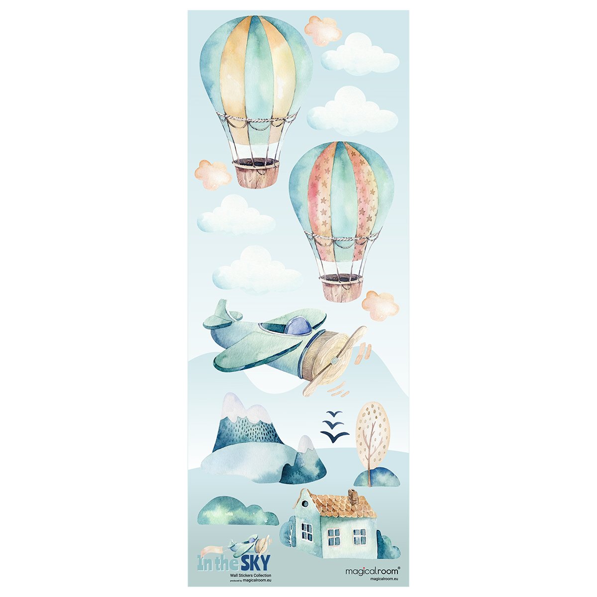 Naklejki na ścianę dla chłopczyka samoloty i balony