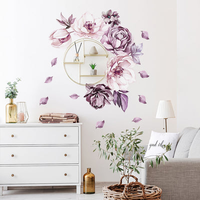 Naklejki na ścianę do salonu - kwiaty#kolor_rozowy