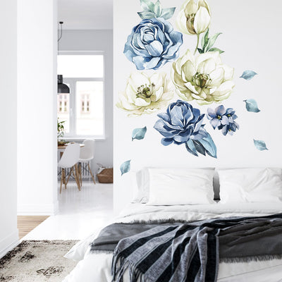 Naklejki na ścianę do sypialni kwiaty#kolor_niebieski