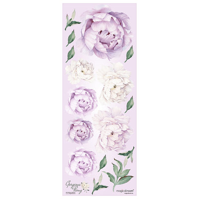 Naklejki na ścianę do sypialni fioletowe i białe kwiaty#kolor_fioletowy