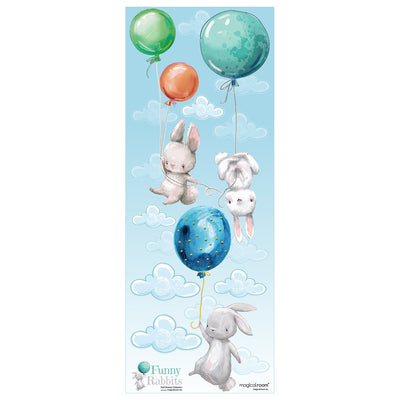Naklejki na ścianę królik i kolorowe baloniki#kolor_kolorowy