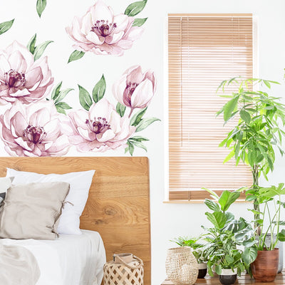 Naklejki na ścianę do sypialni - kwiaty#kolor_rozowy