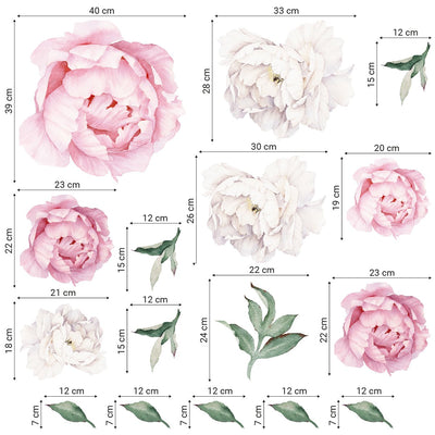 Naklejki na ścianę białe i różowe kwiaty na korytarz#kolor_rozowy