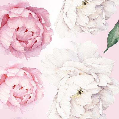 Naklejki na ścianę białe i różowe rośliny do sypialni#kolor_rozowy