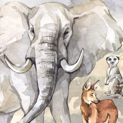 Naklejki na ścianę słoń i dzikie zwierzęta Afryki