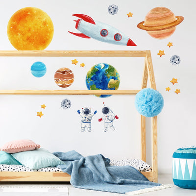 Naklejki na ścianę dla chłopca  kosmos, słońce i planety