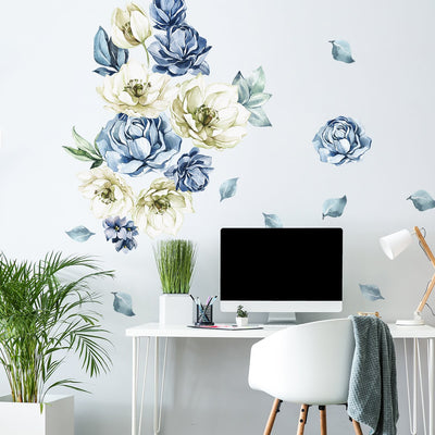 Naklejki na ścianę z kwitnącymi kwiatami#kolor_niebieski