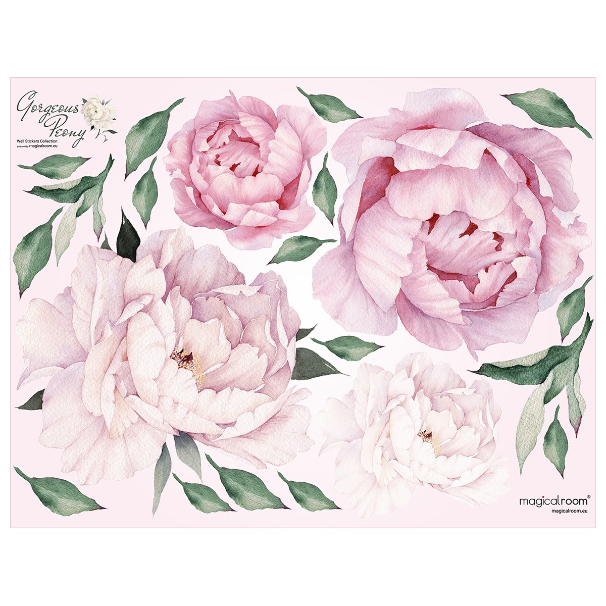 Naklejki ścienne białe i różowe kwiaty do sypialni#kolor_rozowy-mix