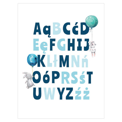 Plakat dla przedszkolaków - polski alfabet#kolor_kolorowy