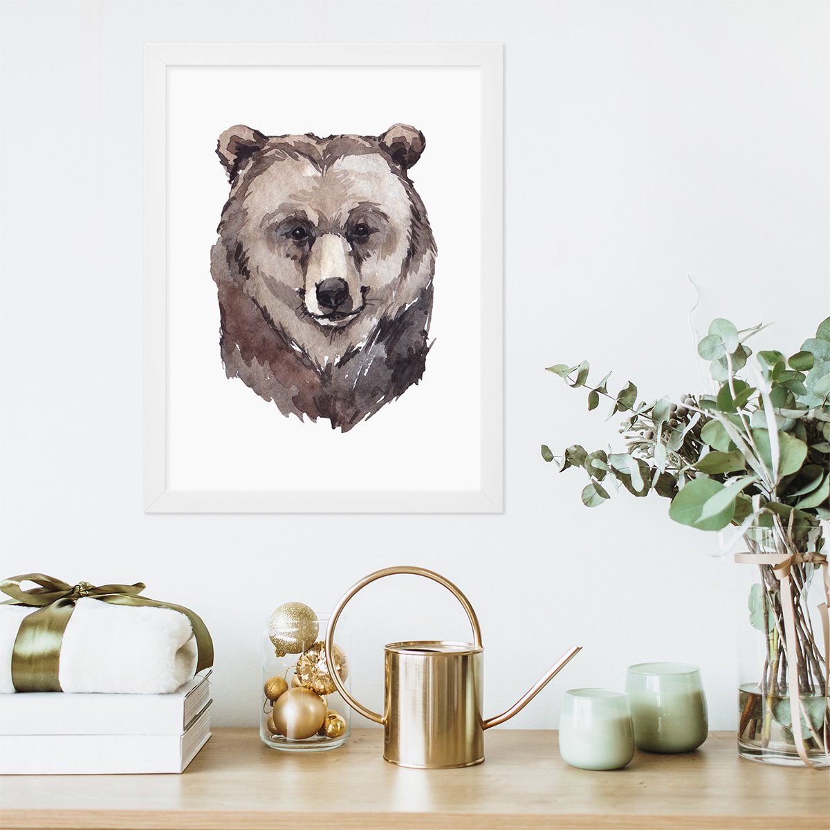 Plakat do przedpokoju zwierzęta leśne - niedźwiedź