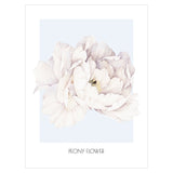 Plakat na ścianę do salonu - PEONY FLOWER#kolor_niebieski