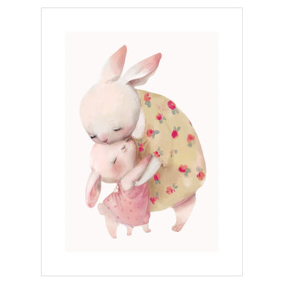 Plakat dla dziewczynki - przytulone króliczki