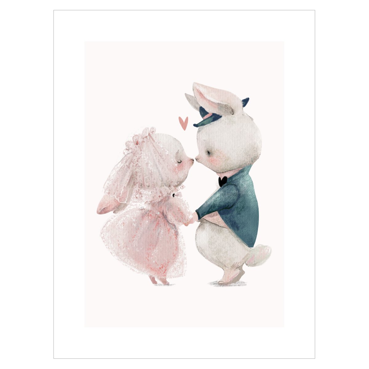Plakat dla dziewczynki - zakochane króliczki