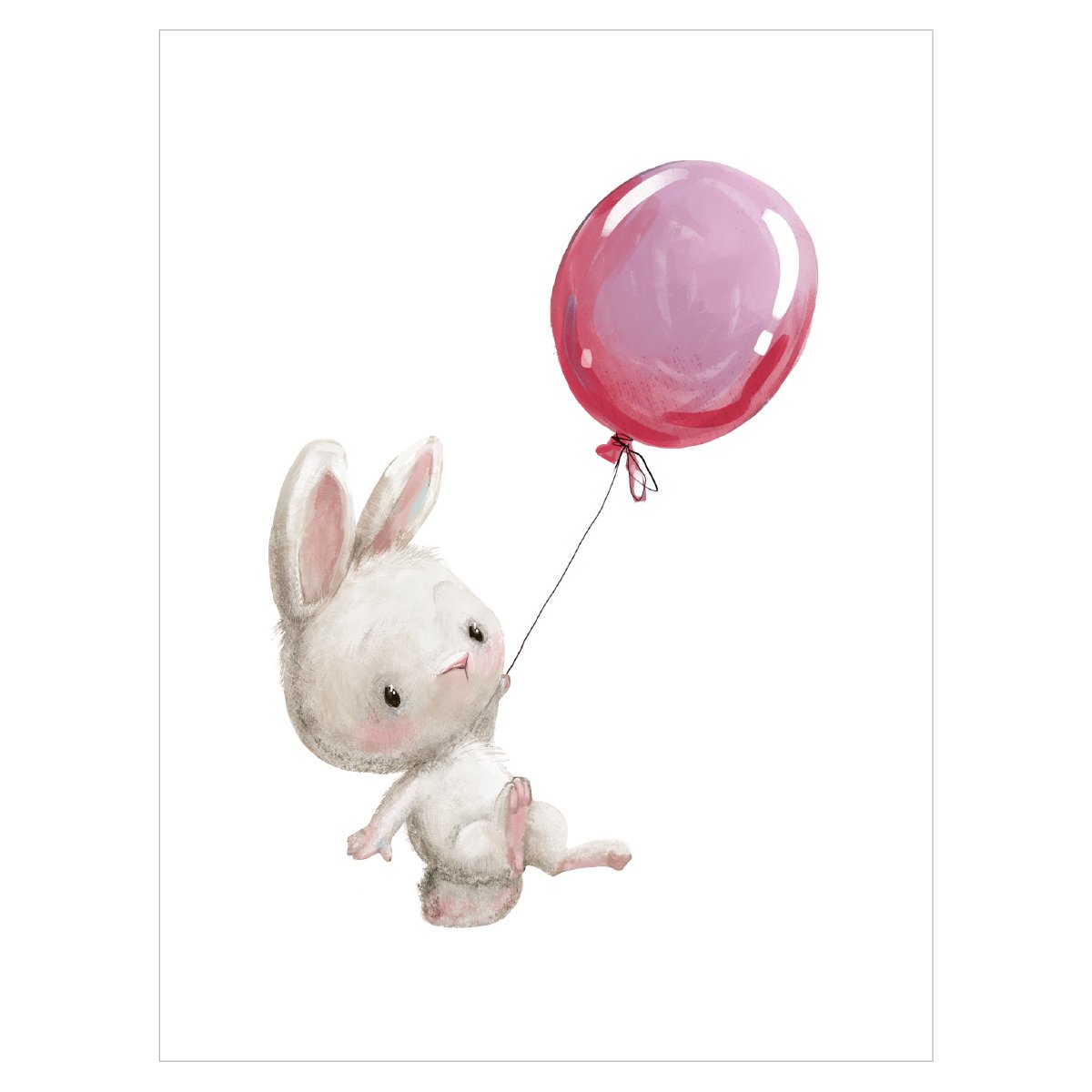 Plakat do pokoju dzieci i młodzieży - króliczek lecący z balonikiem