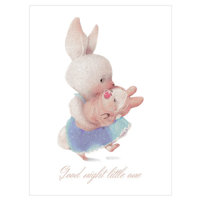 Plakat z króliczkami i napisami do pokoju dziewczynki - Good Night Little One