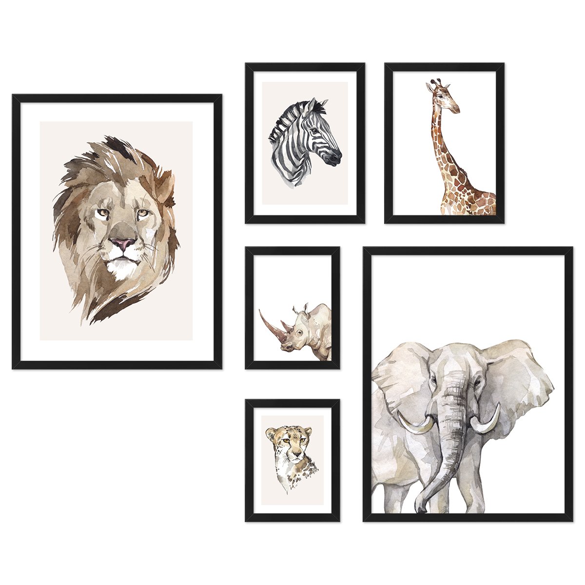 Galeria obrazów z czarnymi ramkami dla nastolatki - plakaty dzikie zwierzęta Afryki#ramka_czarna